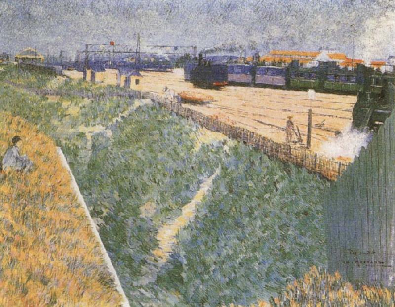 Charles Angrand The Western Railway Leaving Paris China oil painting art